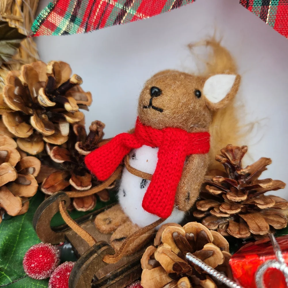 HAND MADE sledding squirrel